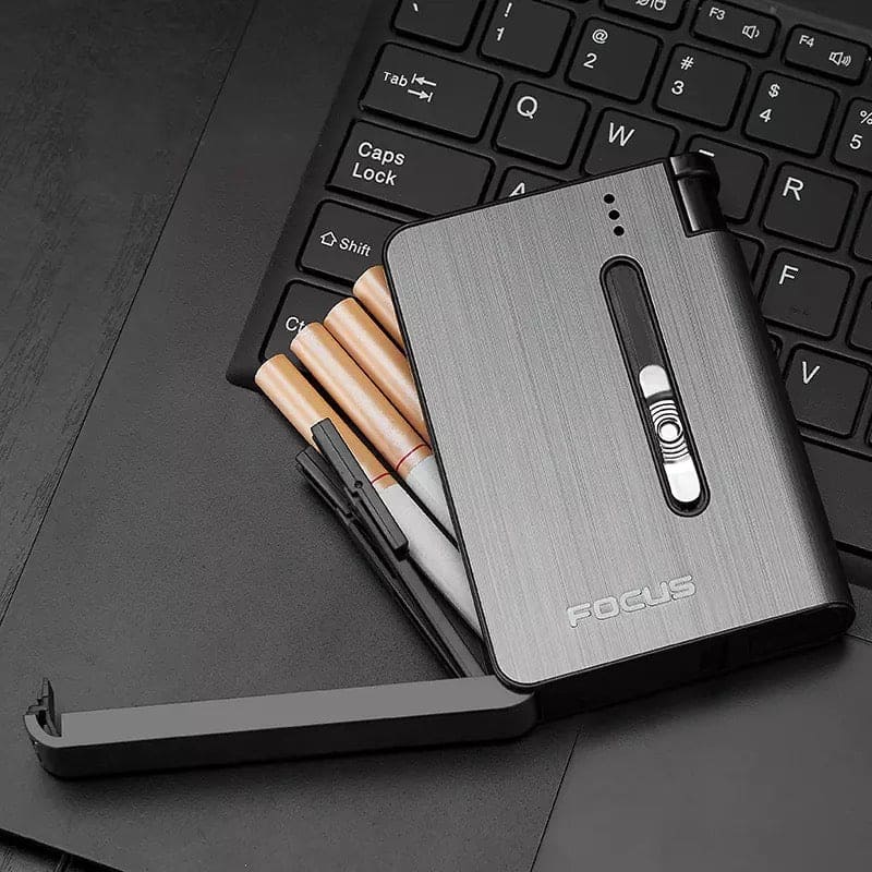 Focus Automatic Lighter, Automatic Cigarettes Holder, 10 Pcs Cigarette Case, Portable Automatic Cigarette Holder Without Lighter, Metal Cigarette Boxes, Lighter Gadget For Men, Multifunction Cigarette Holder Focus Automatic Lighter, Automatic Cigarettes Holder, 10 Pcs Cigarette Case, Portable Automatic Cigarette Holder Without Lighter, Metal Cigarette Boxes, Lighter Gadget For Men, Multifunction Cigarette Holder